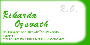 rikarda ozsvath business card